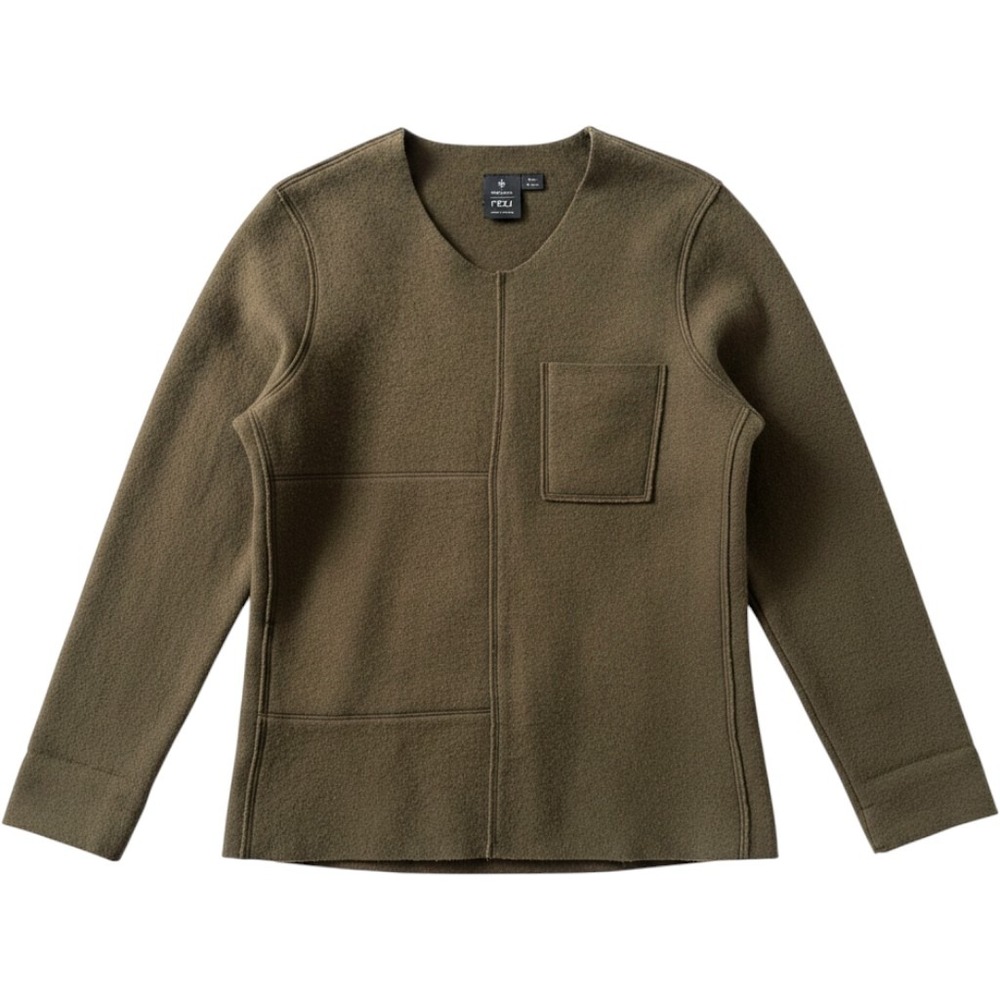 Snow Peak Nau Sweater Womens S Brown Boiled Merino Wool Lagenlook Top